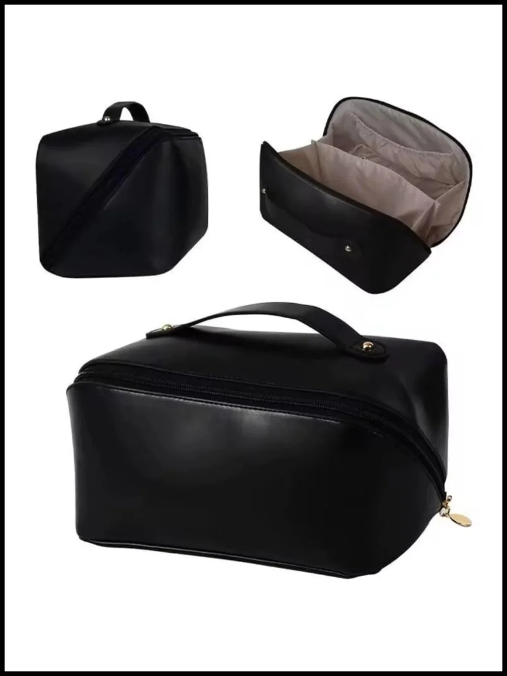 Waterproof PU Leather Travel Makeup Bag Cosmetic Organizer Toiletry Case with